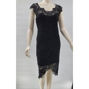 Intimately Free People Lace Slip Dress Womens Medium Black Sexy Sheer Bodycon